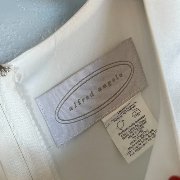 Alfred Angelo Cream Sheer Ruffle Tiered Skirt Dress Size 10 Perfect For Holidays - Picture 4 of 8